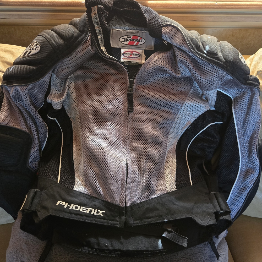 Phoenix Women's Motorcycle Utility Jacket - Black and Gray
